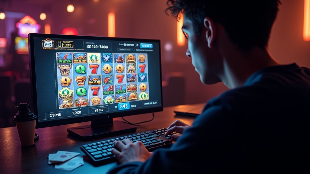 Spieler testet Free-Play-Slots mit Notizen und Bonussymbolen